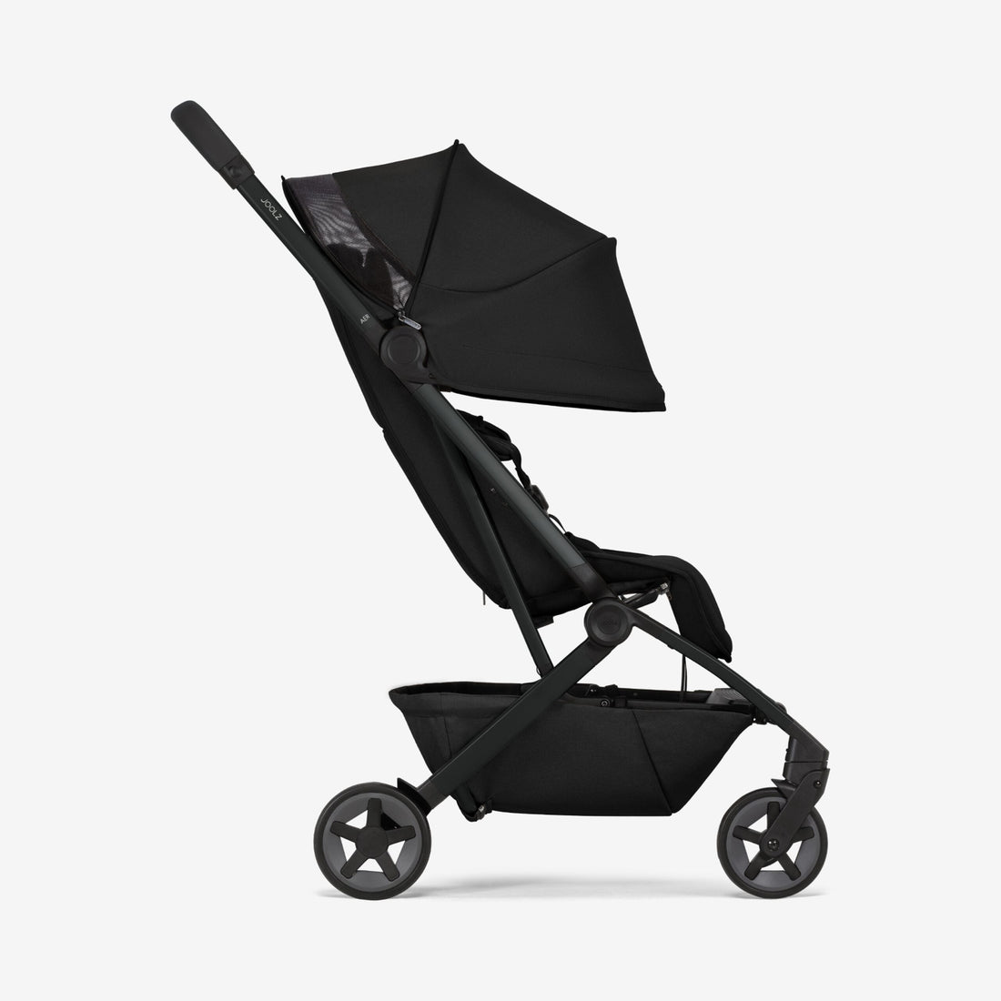 Joolz Aer² Lightweight Stroller - Space Black side view with canopy extended