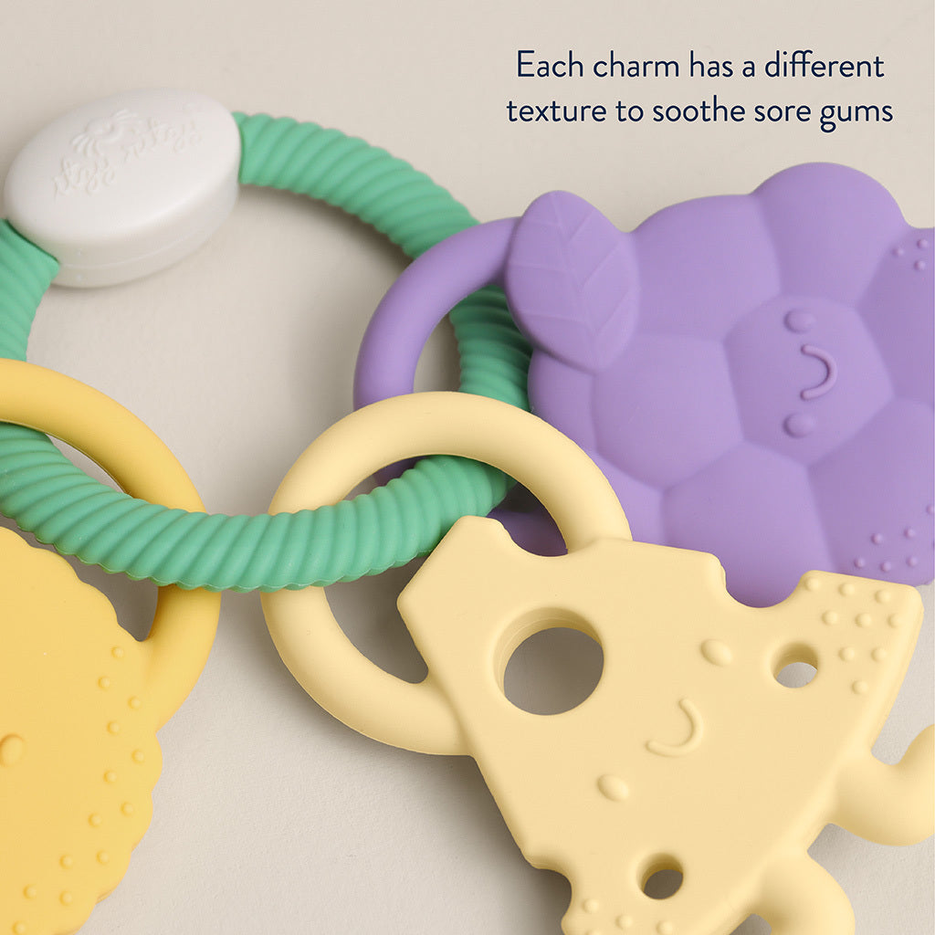 Itzy Ritzy Itzy Trio Charcuterie multi-textured silicone teether detail