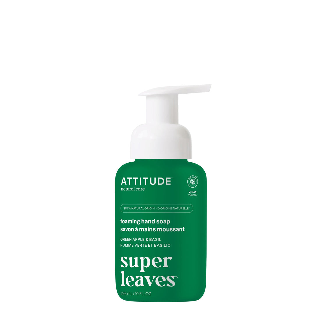 Attitude Foaming Hand Soap 295 ml - Green Apple & Basil front product view