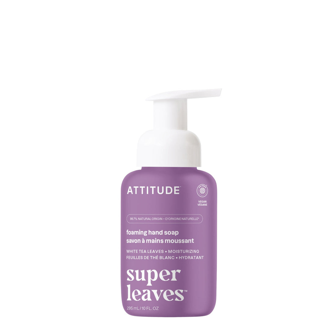 Attitude Foaming Hand Soap 295 ml - White Tea Leaves front product view