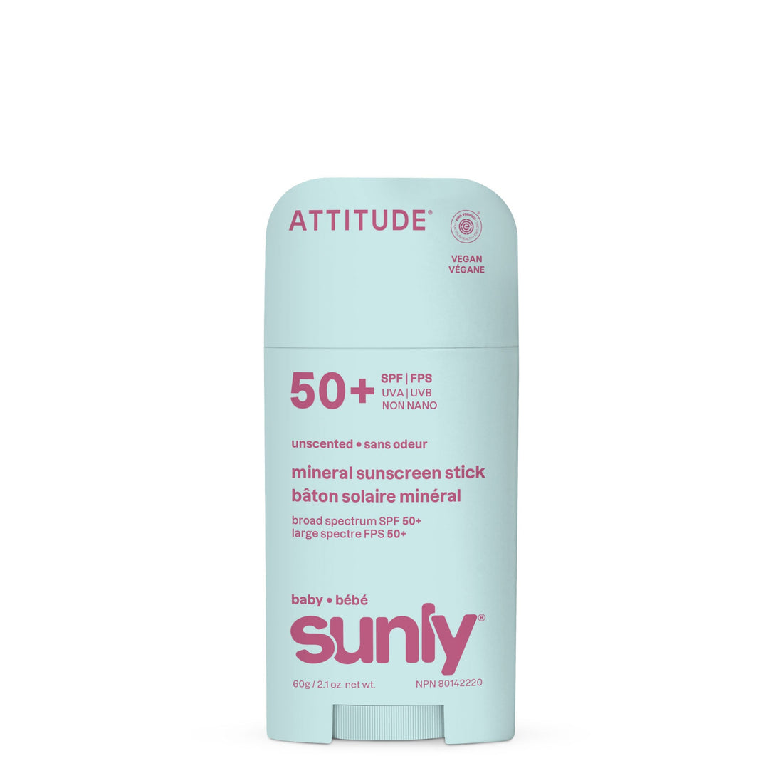 Attitude Baby Mineral Sunscreen Stick - SPF 50 60 g - 60 g front product view