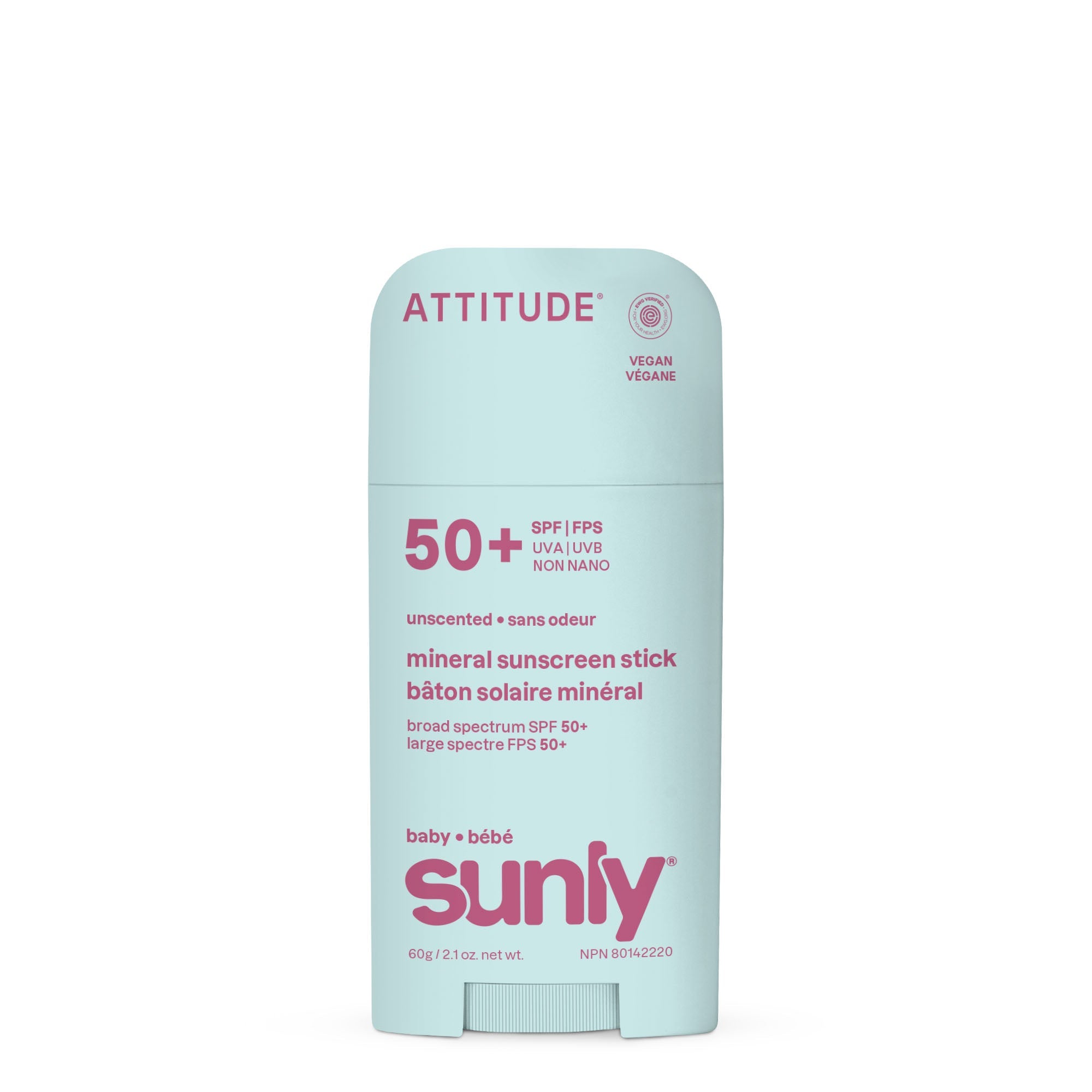 Attitude Baby Mineral Sunscreen Stick - SPF 50 60 g