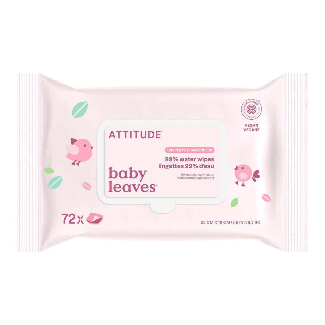 Attitude Baby Wipes - 99% Water - 1 unit front product view