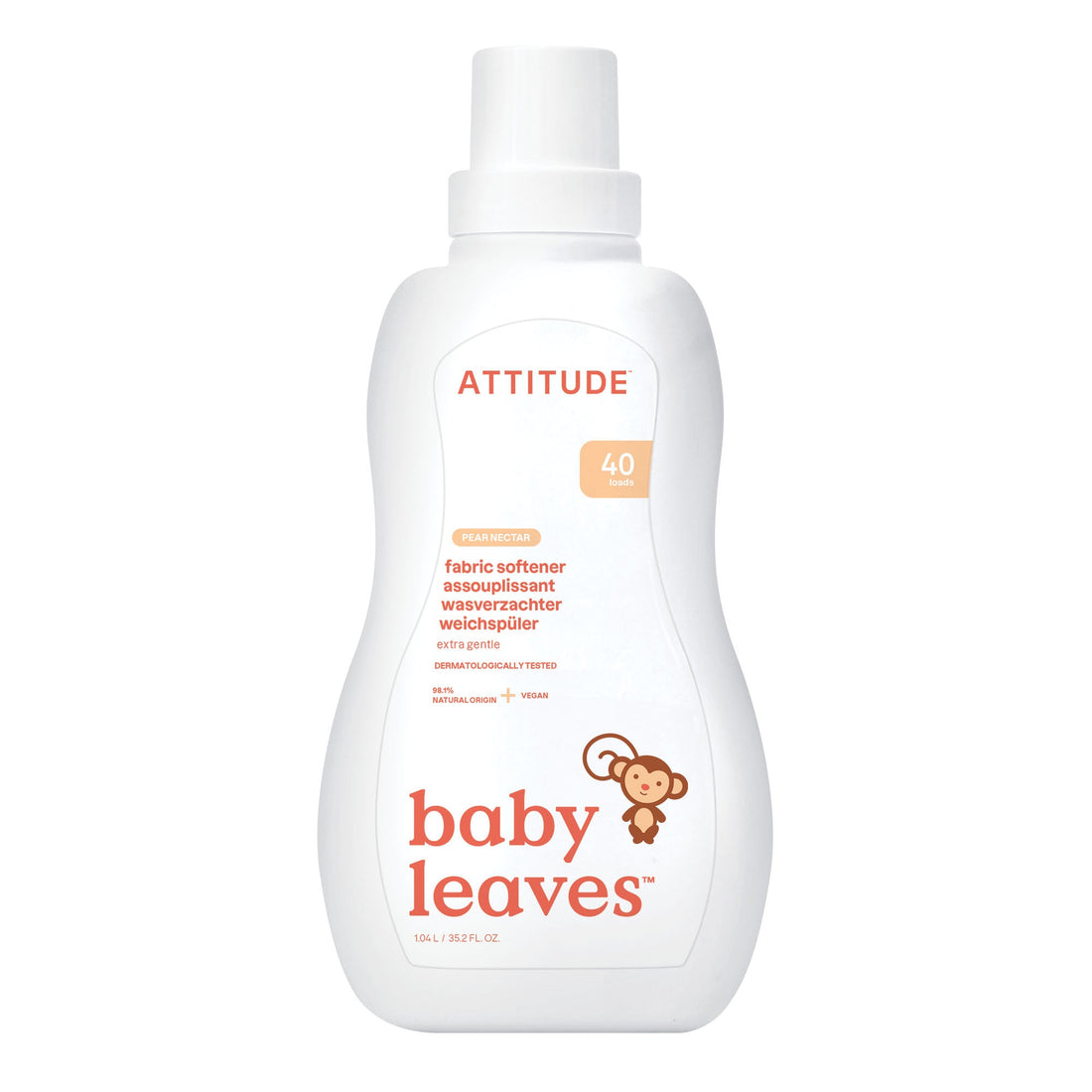 Attitude Baby Fabric Softener 1 L - 40 loads - Pear Nectar front product view