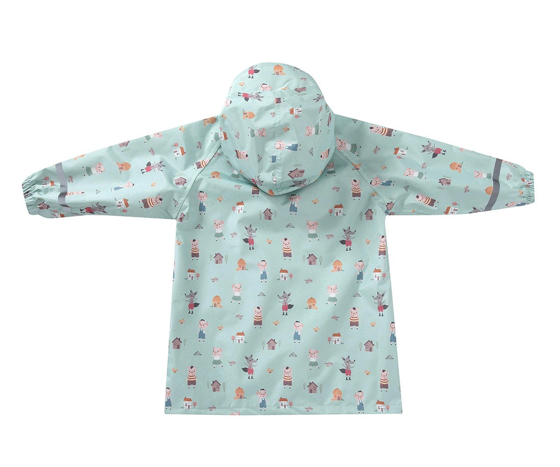 Children's raincoat with a pattern on a white background