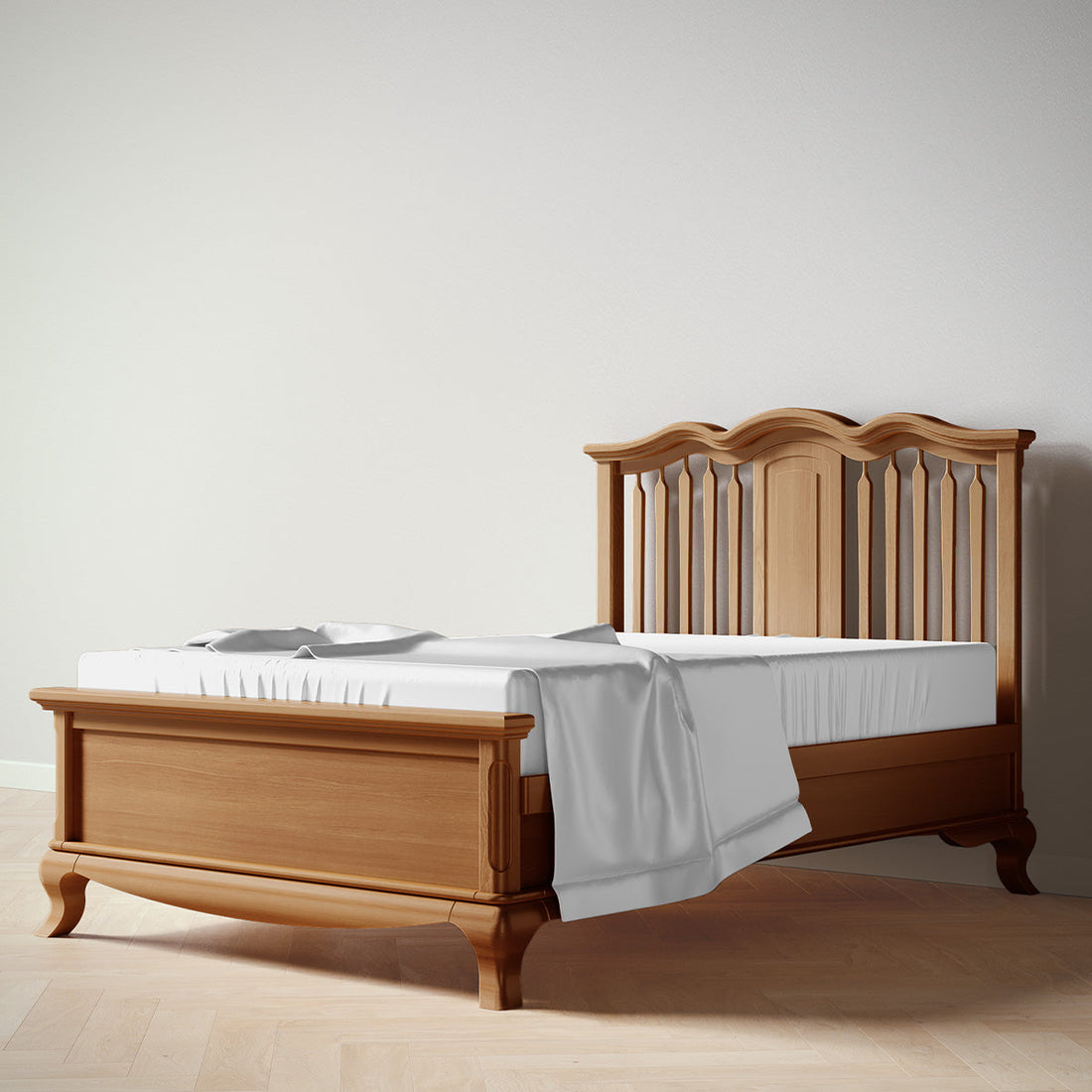 Romina Cleopatra Full Bed in a warm hardwood official gallery finish