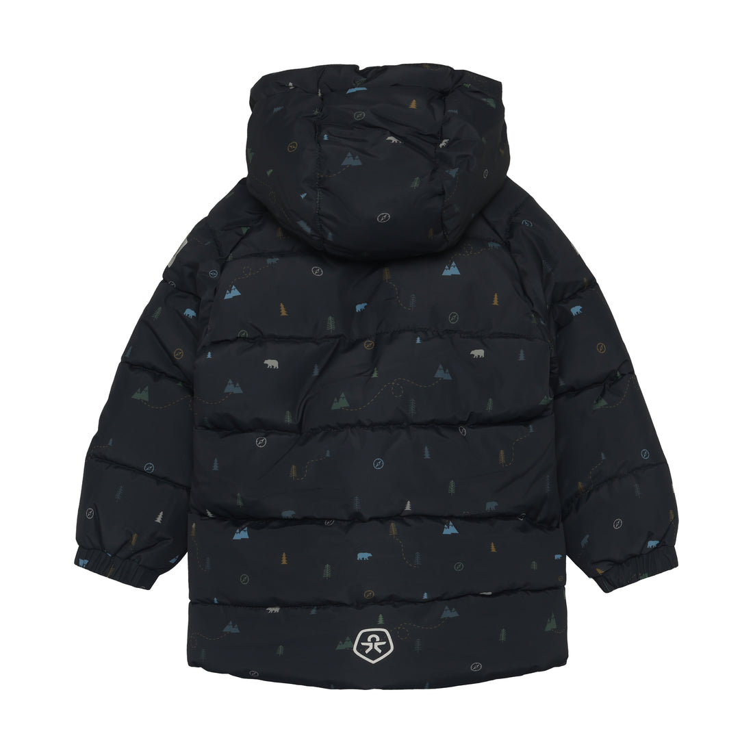 Color Kids Baby Quilted Print Jacket in Turbulence - back view