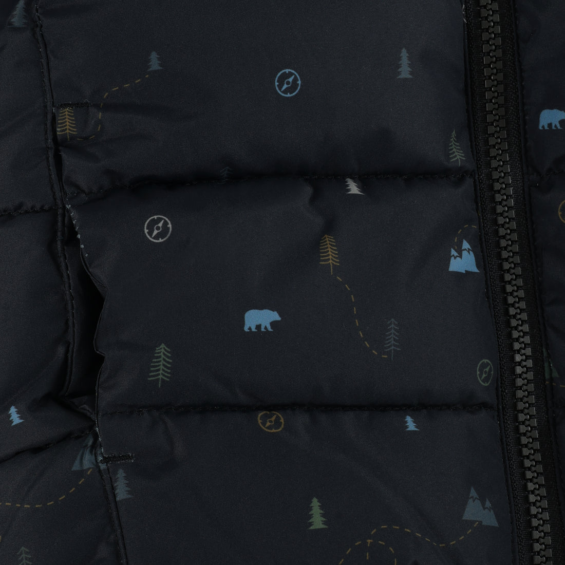 Color Kids Baby Quilted Print Jacket in Turbulence - detail view