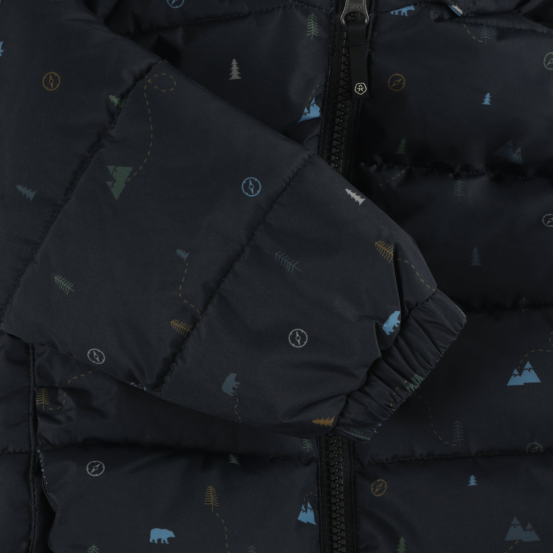 Color Kids Baby Quilted Print Jacket in Turbulence - feature detail