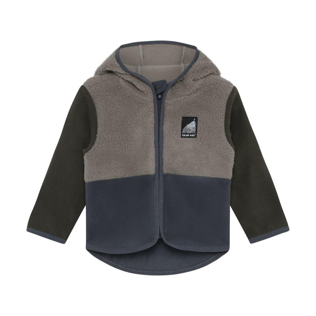 Color Kids Baby Teddy Fleece Jacket in Turbulence - front view