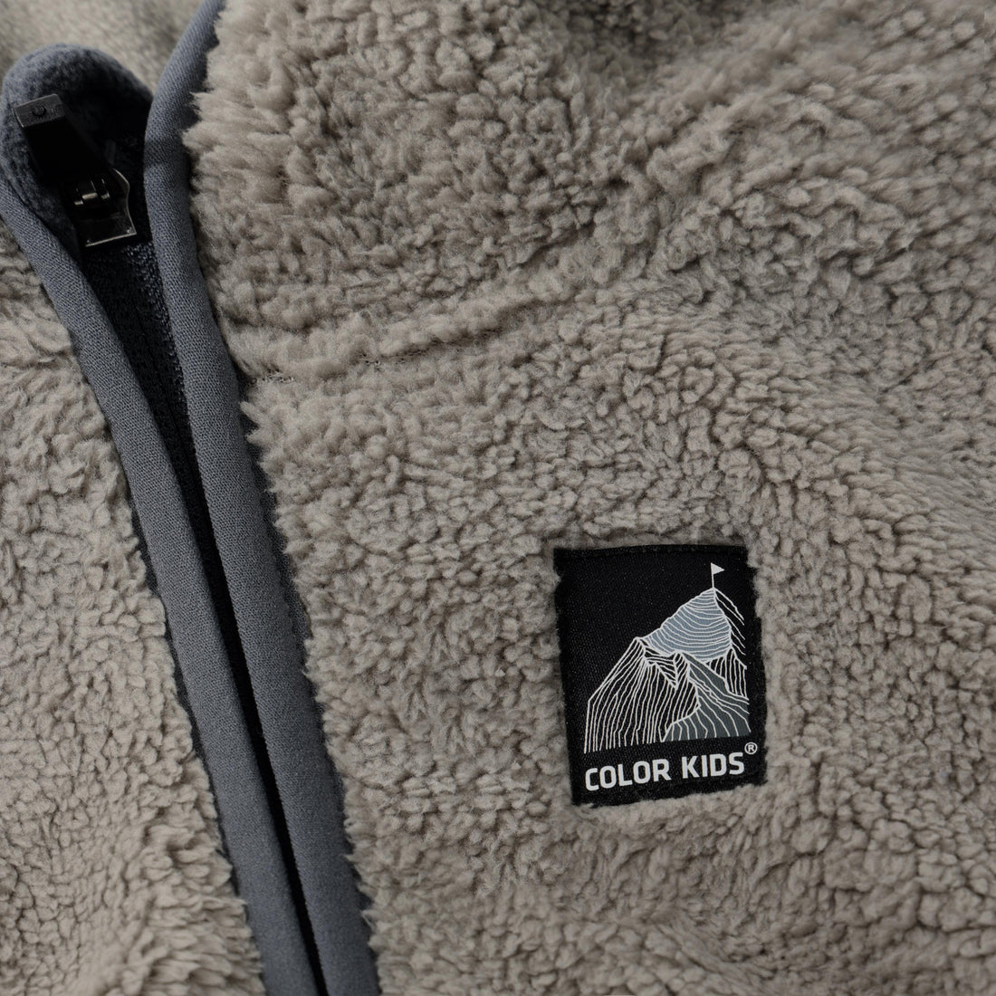 Color Kids Baby Teddy Fleece Jacket in Turbulence - feature detail