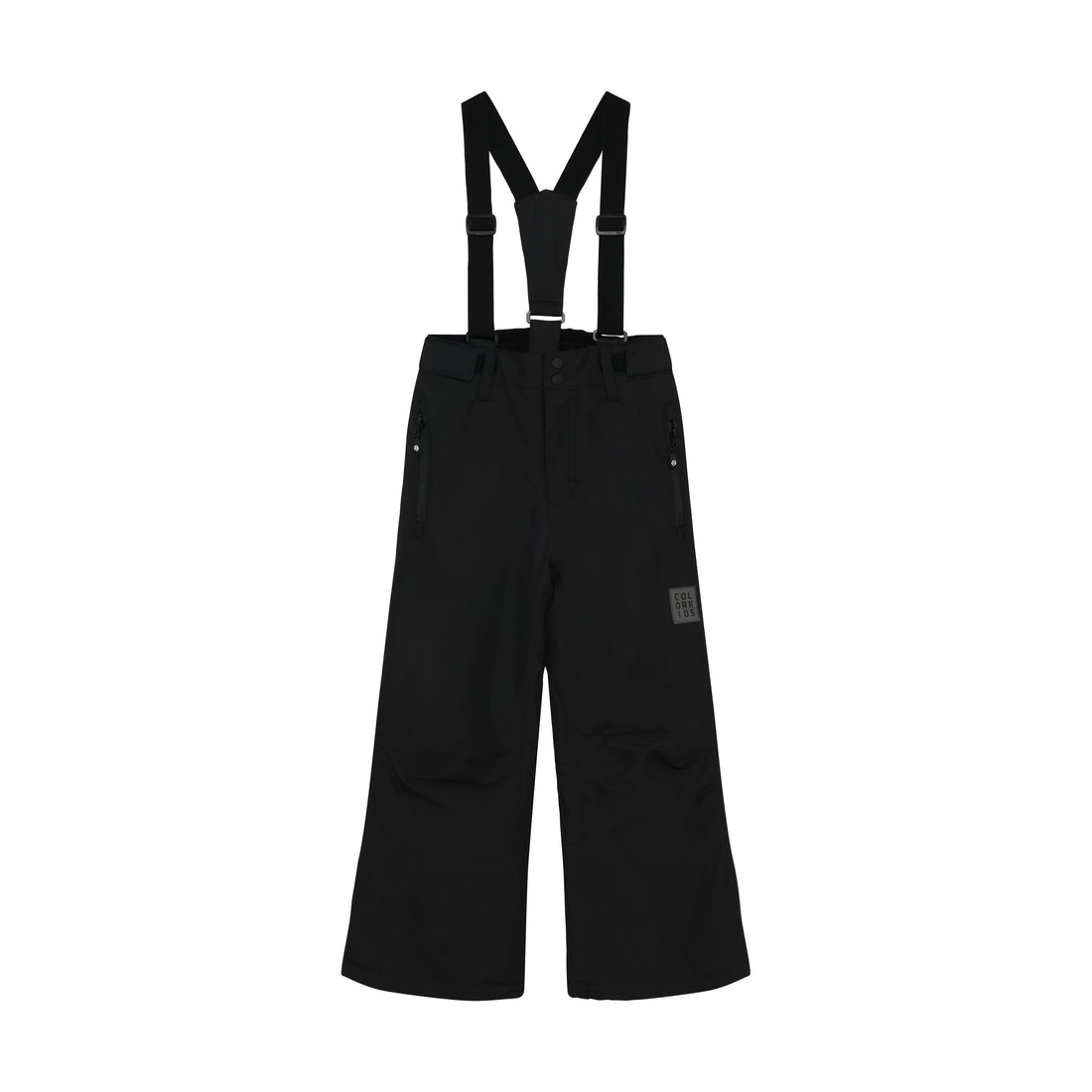Color Kids Ski Pants with Zips in Black - front view