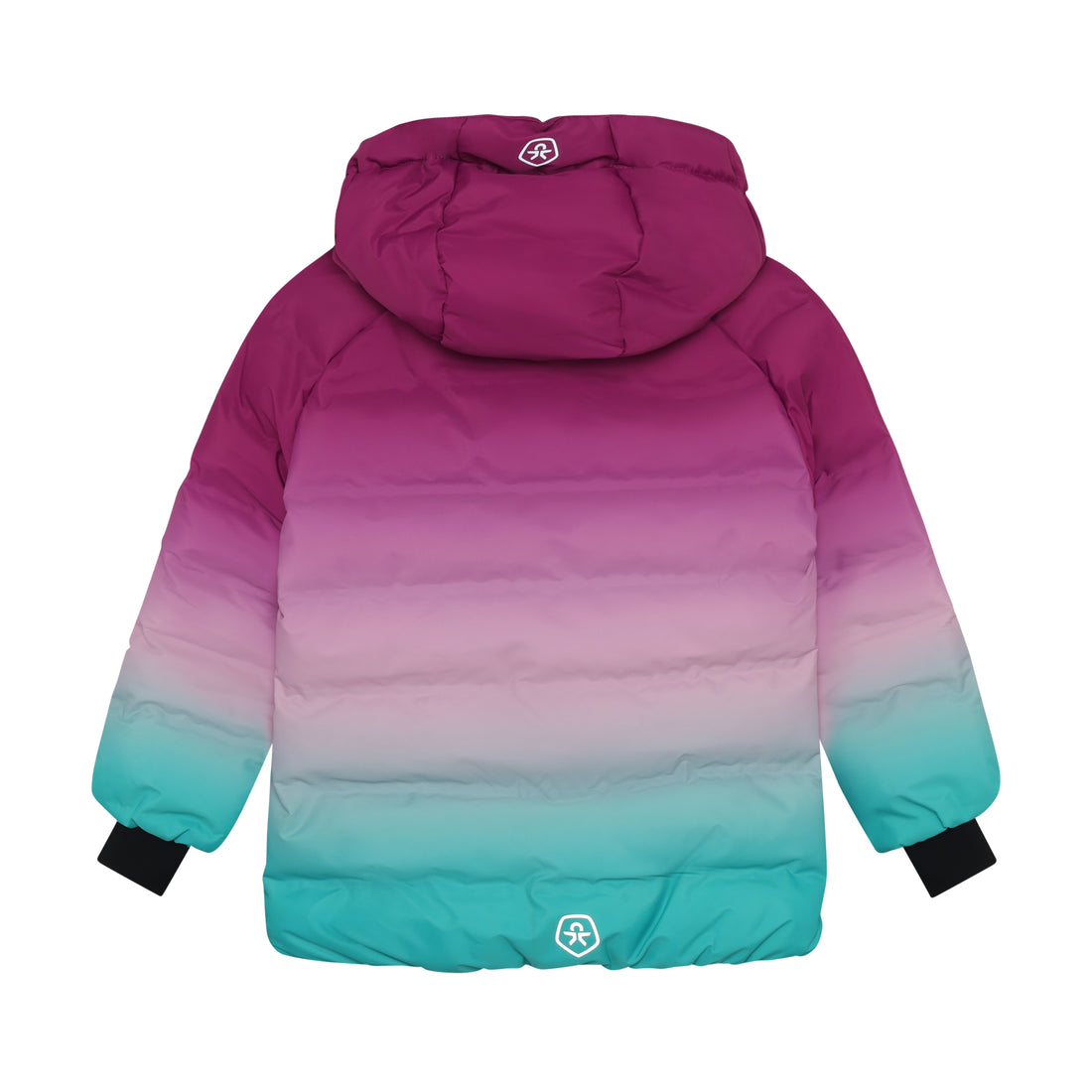 Color Kids Quilted Gradient Ski Jacket in Wild Aster - back view