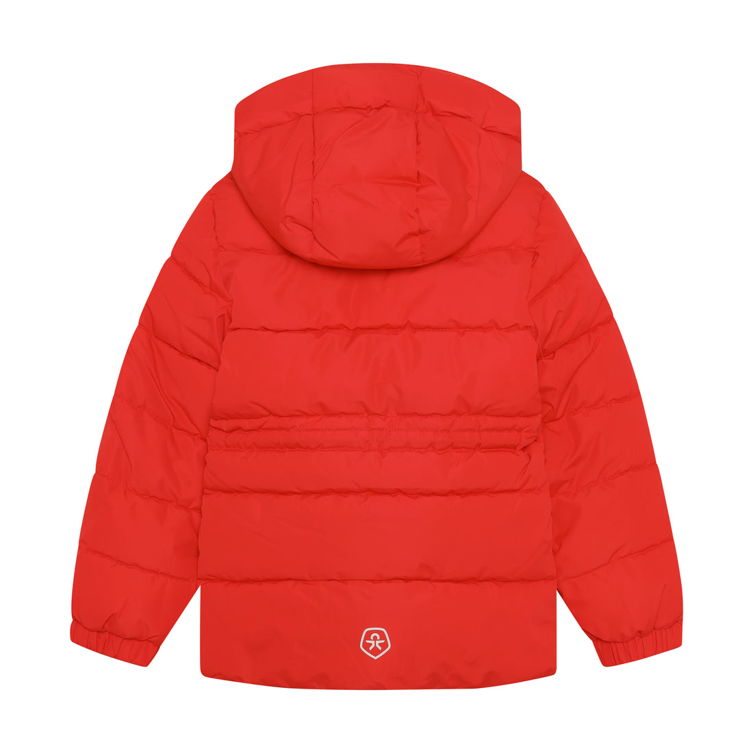 Color Kids Quilted Jacket with Drawstring in Poppy Red - back view