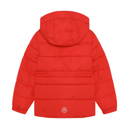 Color Kids Quilted Jacket with Drawstring Poppy Red