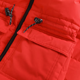 Color Kids Quilted Jacket with Drawstring Poppy Red