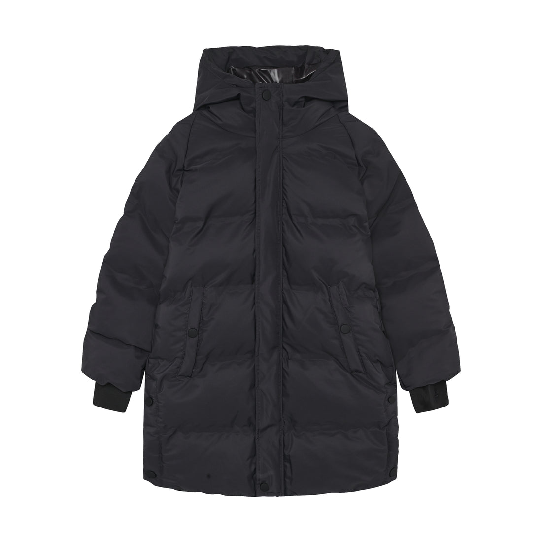 Color Kids Junior Long Puffer Jacket in Phantom - front view