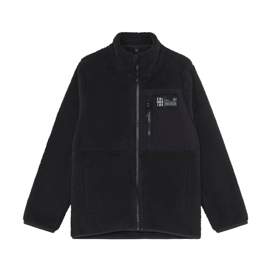 Color Kids Teddy Jacket in Phantom - front view