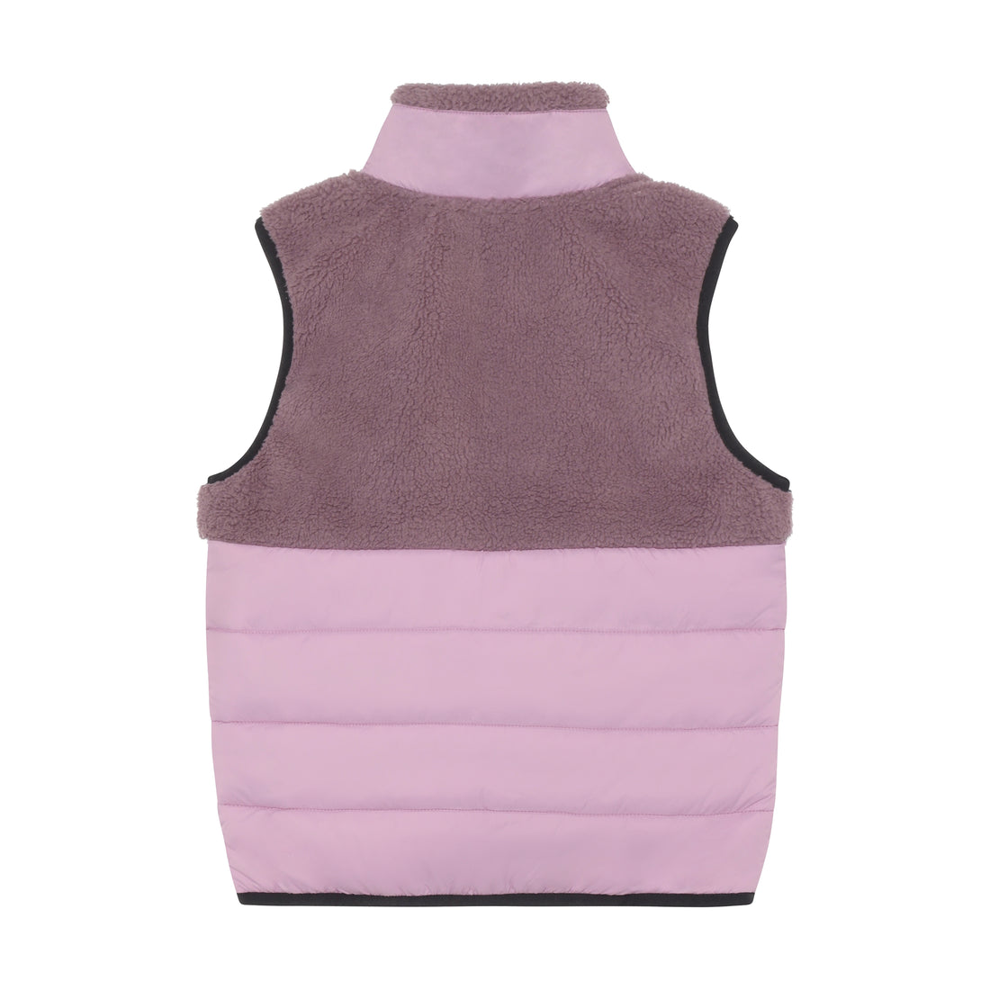 Color Kids Quilted Teddy Vest in Toadstool - back view