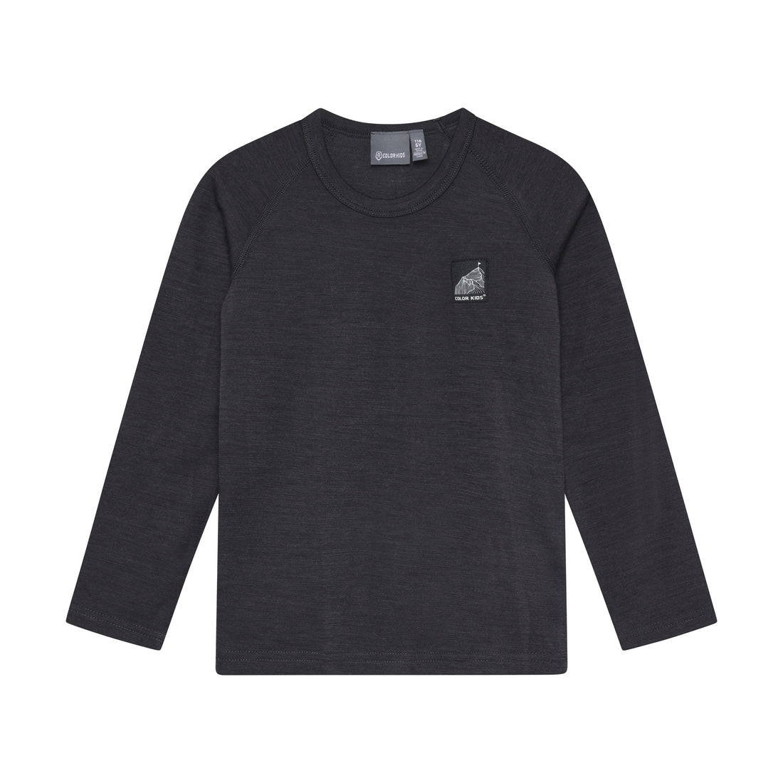 Color Kids Wool Ski Base Layer Set in Phantom - detail view