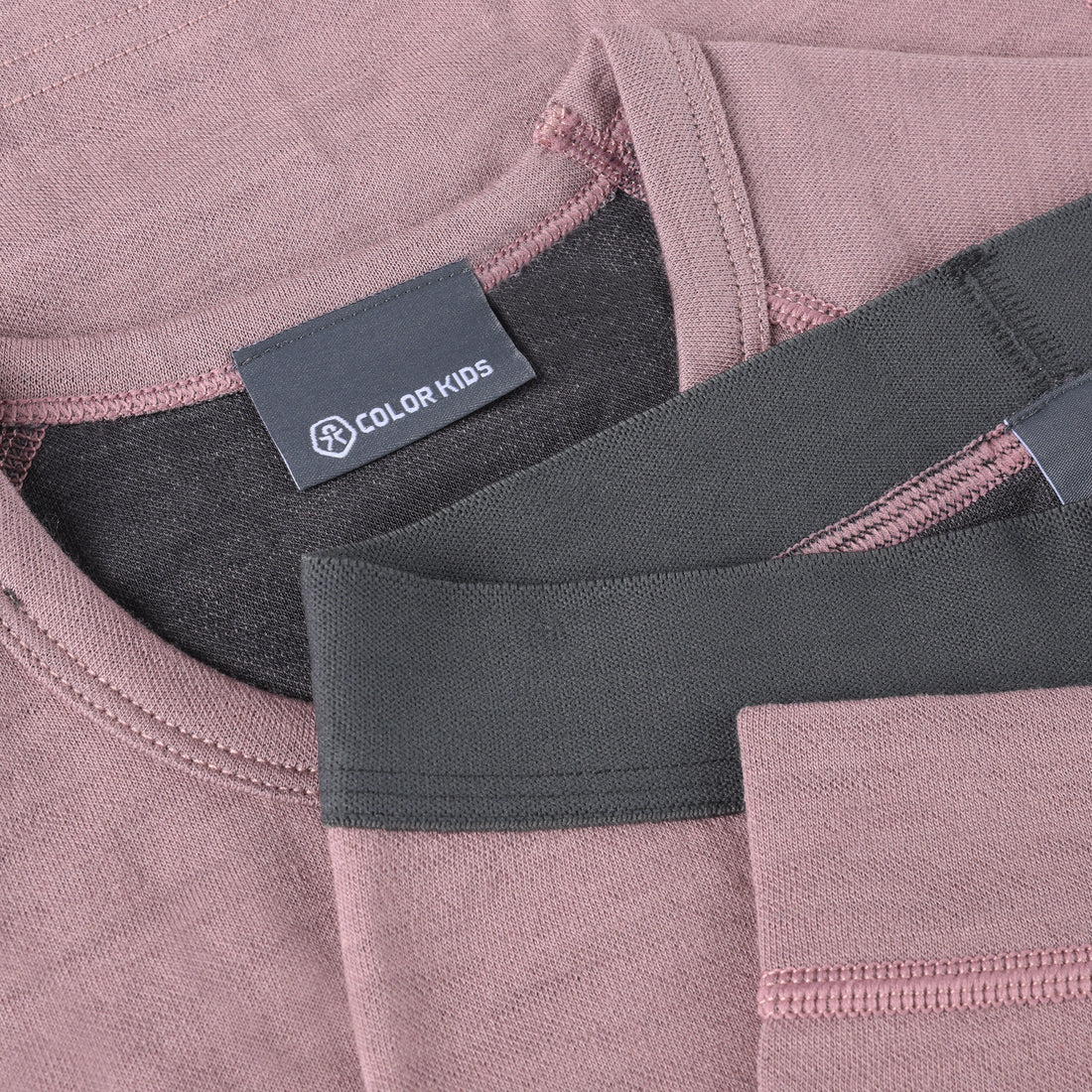 Color Kids Wool Ski Base Layer Set in Toadstool - feature detail