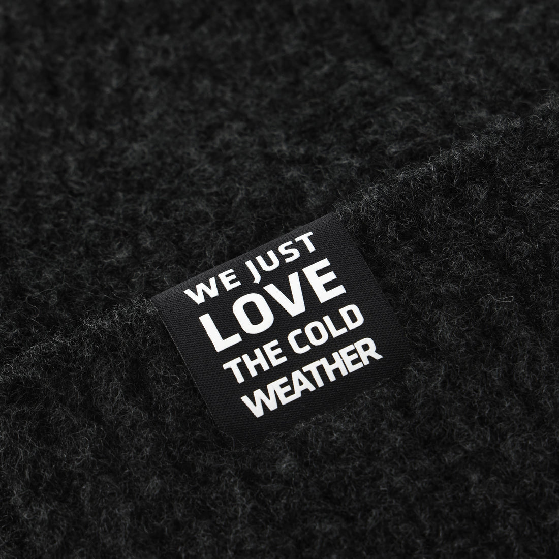 Color Kids Wool Beanie in Phantom - feature detail
