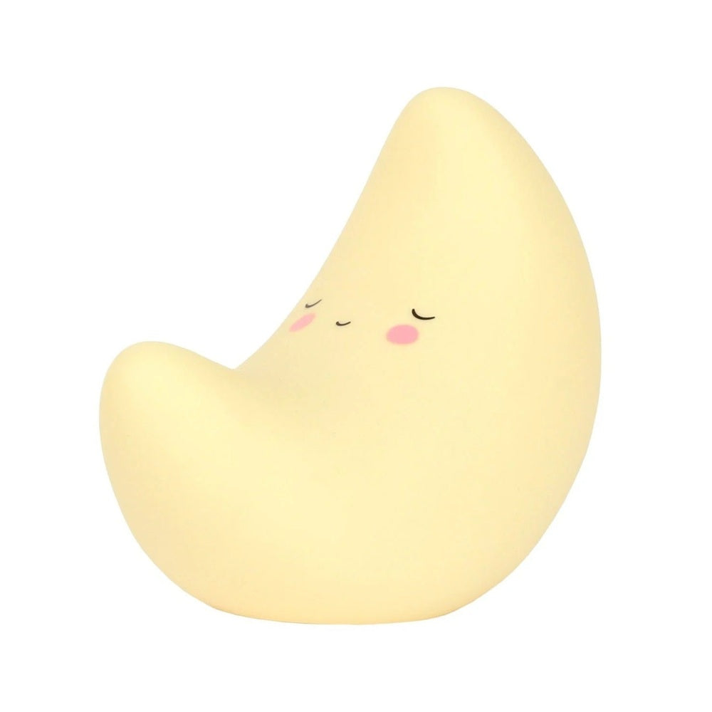 A Little Lovely Company Little Light Moon night light in warm yellow with a cute smiling face