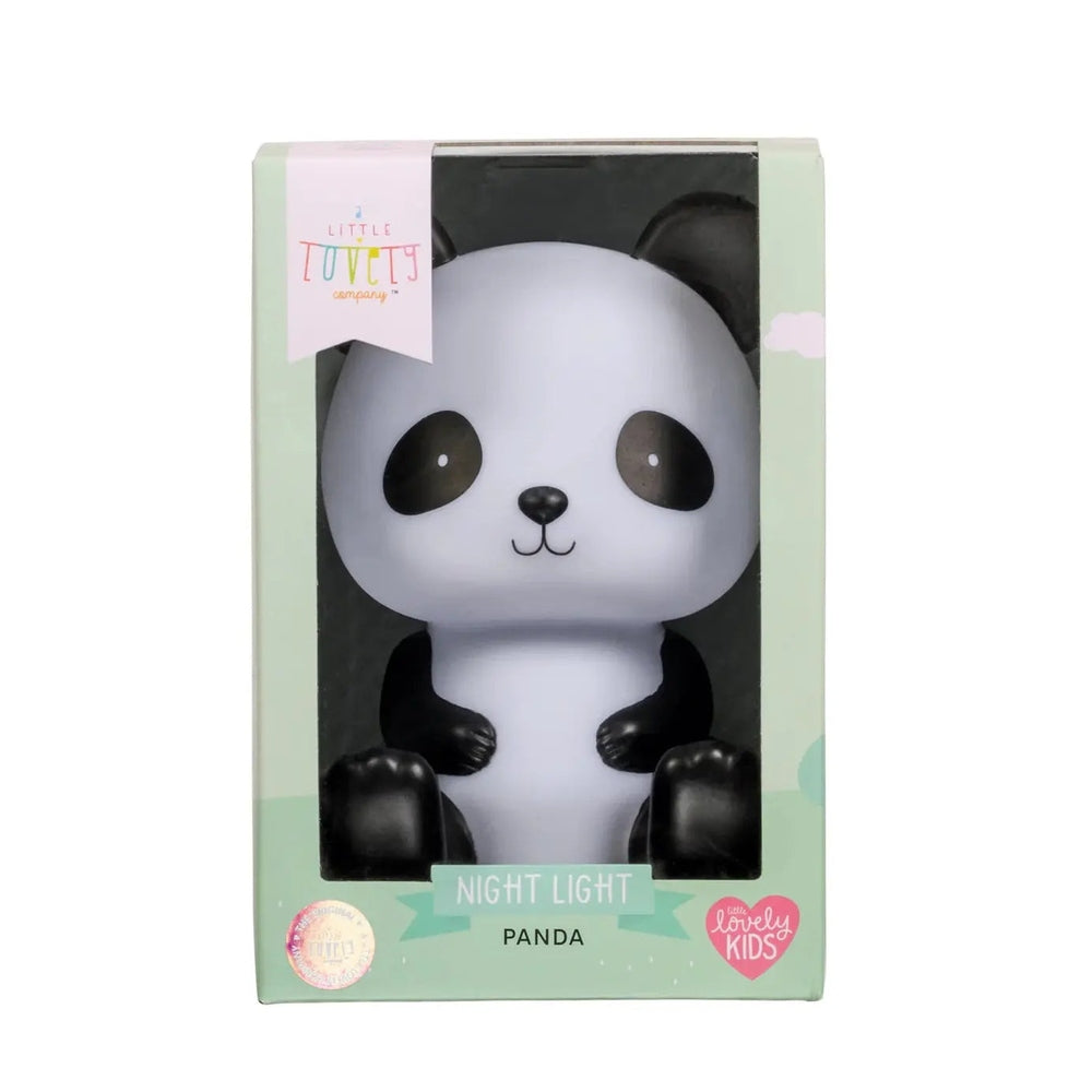 A Little Lovely Company Little Night Light: panda in mint box, white body with black ears ready to glow.