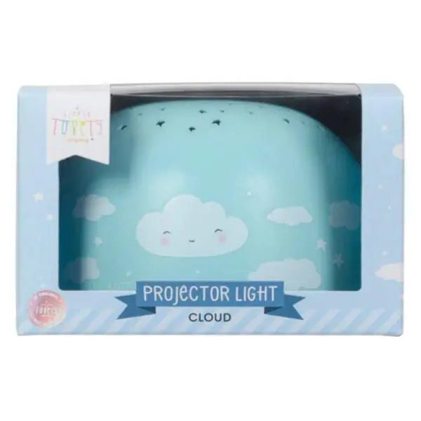 A Little Lovely Company Projector Night Light Cloud in soft blue with smiling clouds, soothing bedtime glow.