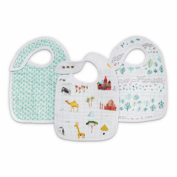 Aden+Anais Around The World 3-Pack Classic Snap Bibs