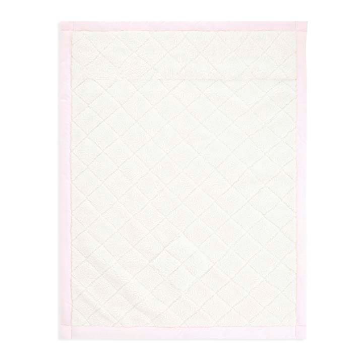 Aden+Anais Embrace Morris Vine weighted toddler blanket with pale pink border and quilted fabric
