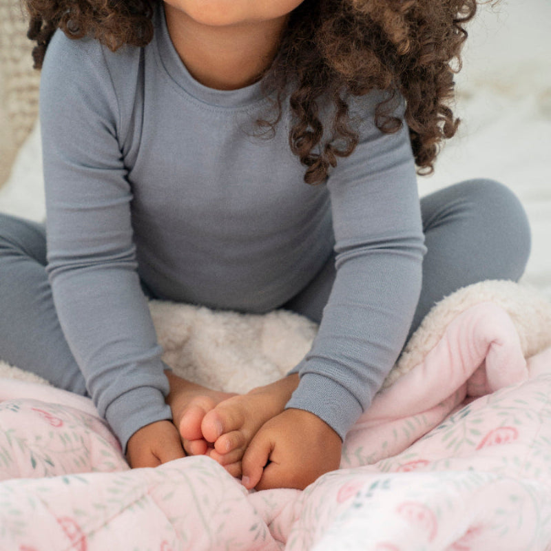 Aden+Anais Embrace Morris Vine weighted toddler blanket in pink floral pattern