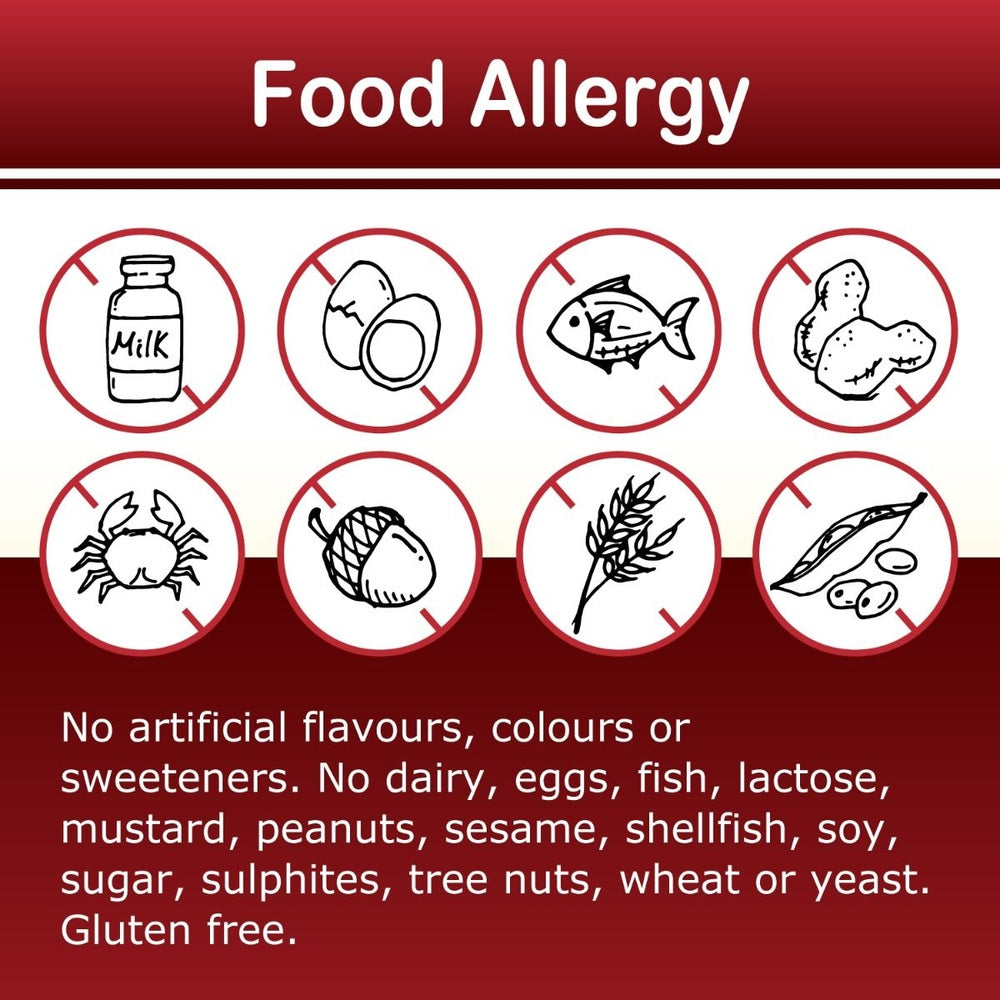 Allkidz Bioactive Iron Liquid 100 ml bottle with allergen-free icons indicating no dairy, eggs, fish, peanuts