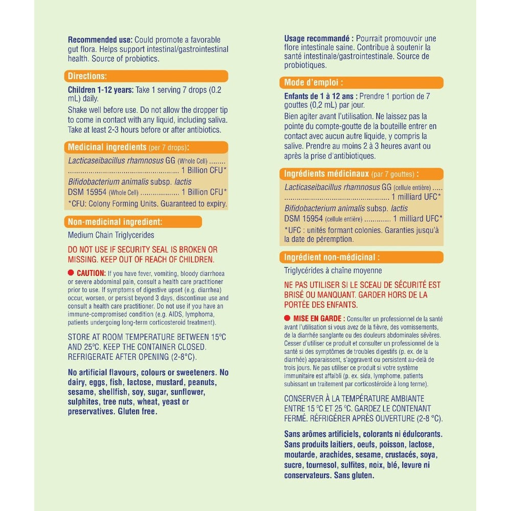 Allkidz Probiotic Drops 10 ml bottle; ALLKIDZ dietary supplement for gut health and immunity