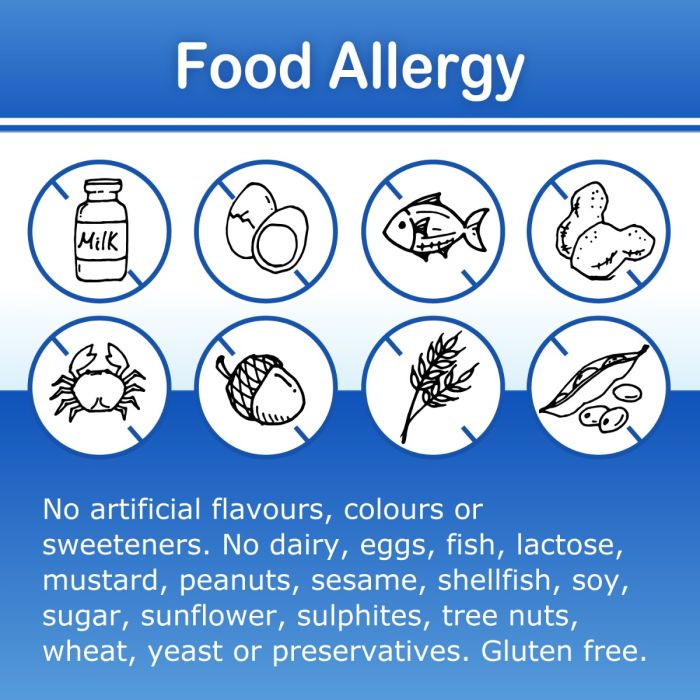 AllKidz Vegan Vitamin D3 Drops 400 IU, 25 ml bottle with no dairy, eggs, fish, nuts, gluten icons