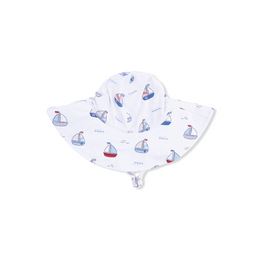 Angel Dear Bubbly Sailboats Blue Wide Brim Sun Hat