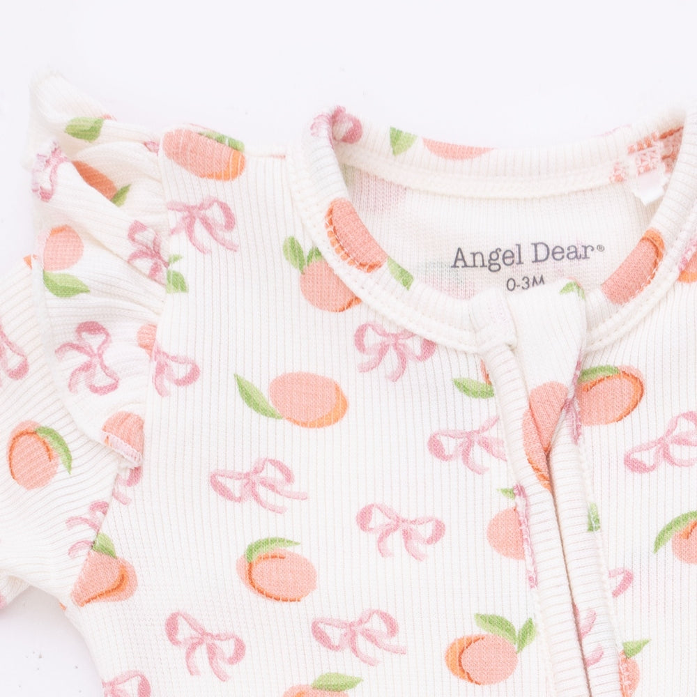 Angel Dear Little Peaches 2 Way Ruffle Sleeve Zipper Footie gallery view 4