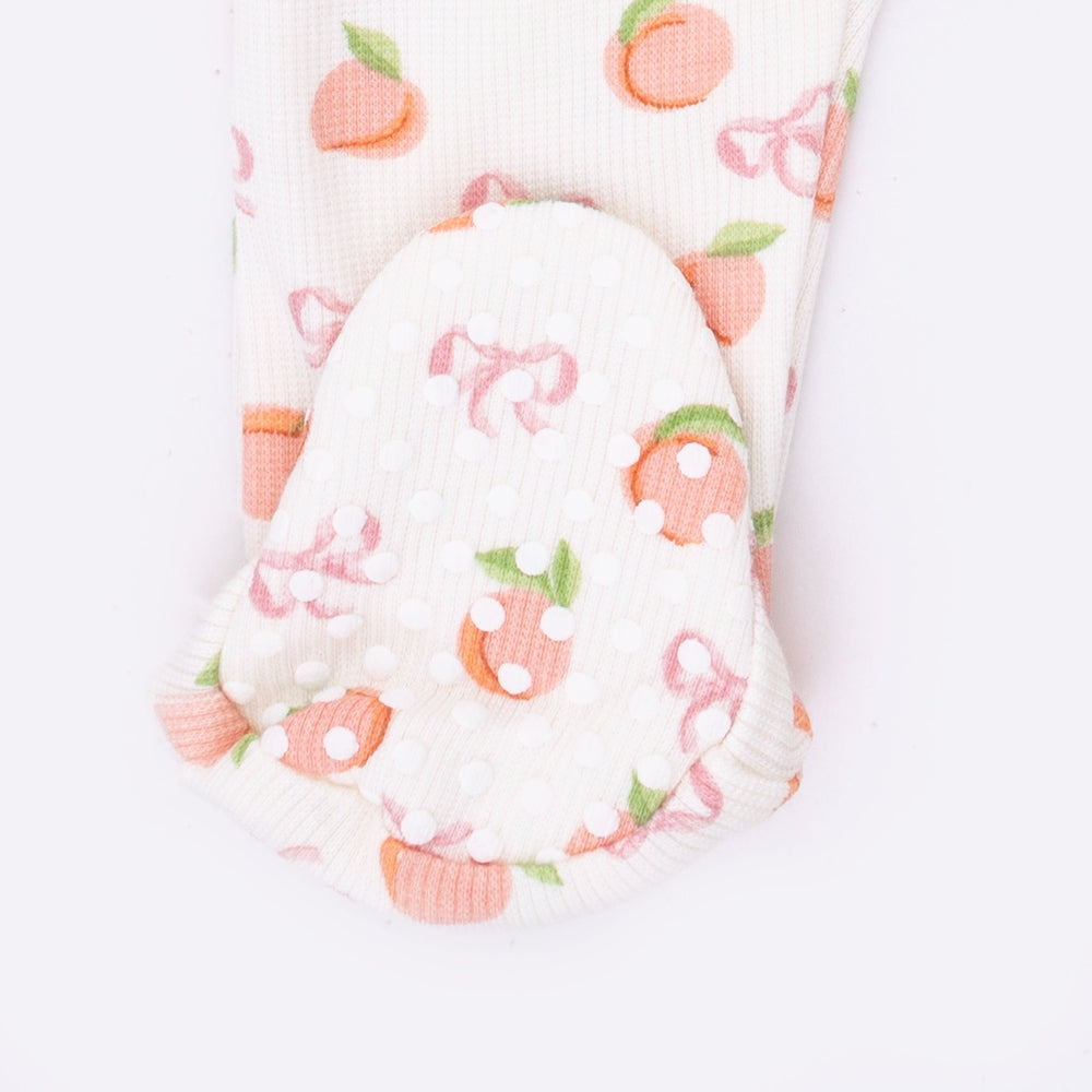 Angel Dear Little Peaches 2 Way Ruffle Sleeve Zipper Footie gallery view 5
