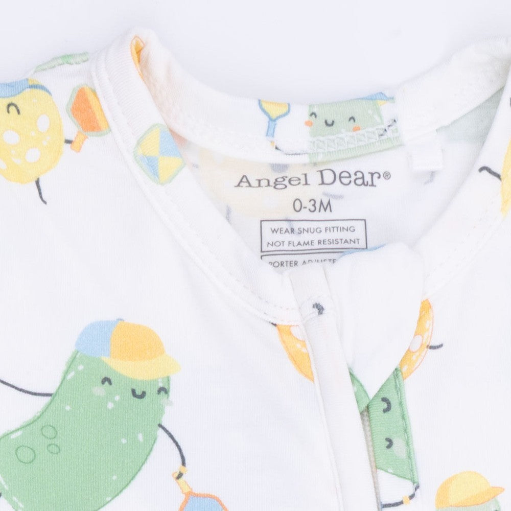 Angel Dear Pickles Playing Pickleball 2 Way Zipper Footie gallery view 4