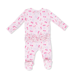 Angel Dear Sweet Bow Cherries 2 Way Ruffle Back Zipper Footie
