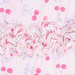 Angel Dear Sweet Bow Cherries 2 Way Ruffle Back Zipper Footie