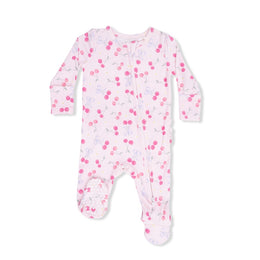 Angel Dear Sweet Bow Cherries 2 Way Ruffle Back Zipper Footie