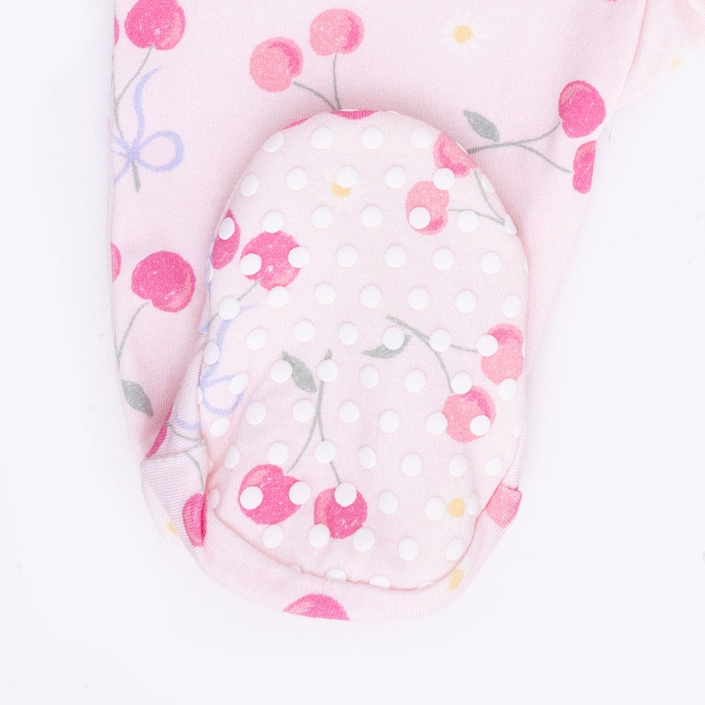 Angel Dear Sweet Bow Cherries 2 Way Ruffle Back Zipper Footie gallery view 5