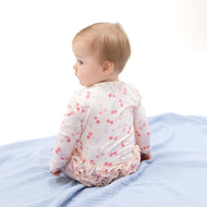 Angel Dear Sweet Bow Cherries 2 Way Ruffle Back Zipper Footie