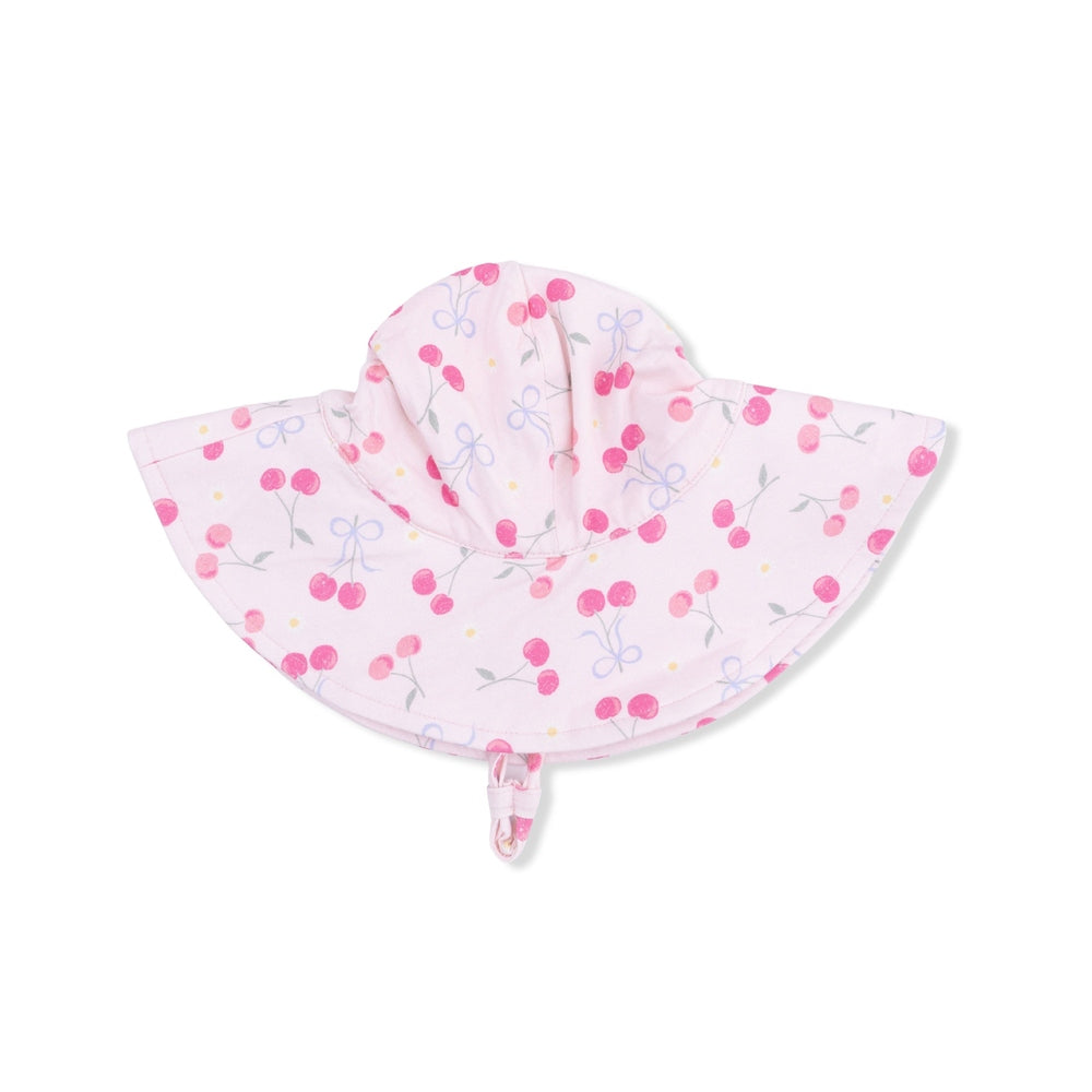 Angel Dear Sweet Bow Cherries Wide Brim Sun Hat