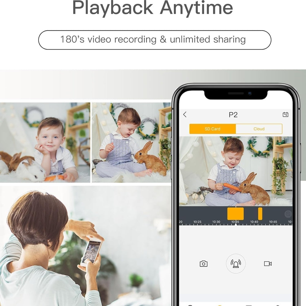 ARENTI indoor security camera for home surveillance with baby monitoring, 3K/5MP video.
