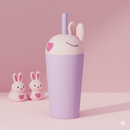 Asobu Bestie Animal Vacuum Insulated Straw Tumbler 24oz Bunny