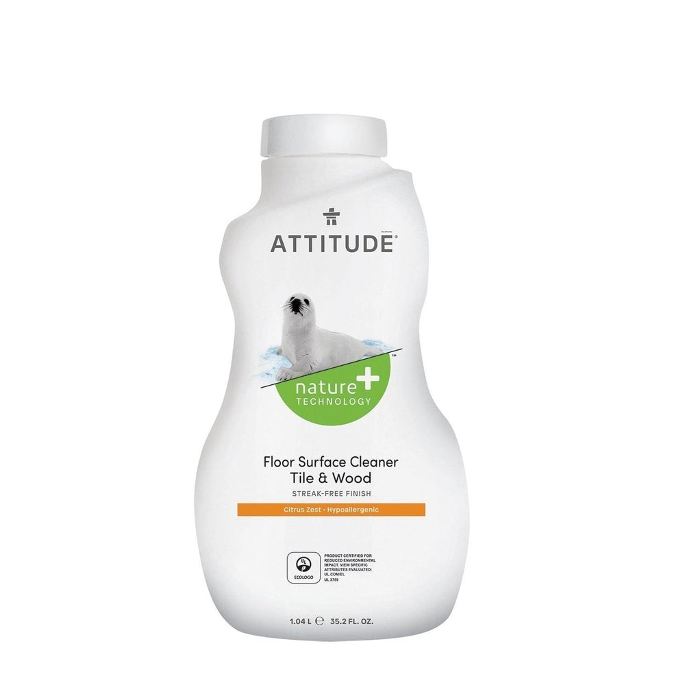 ATTITUDE Floor Surface Cleaner Tile & Wood bottle with Nature+ Technology label, 1 L