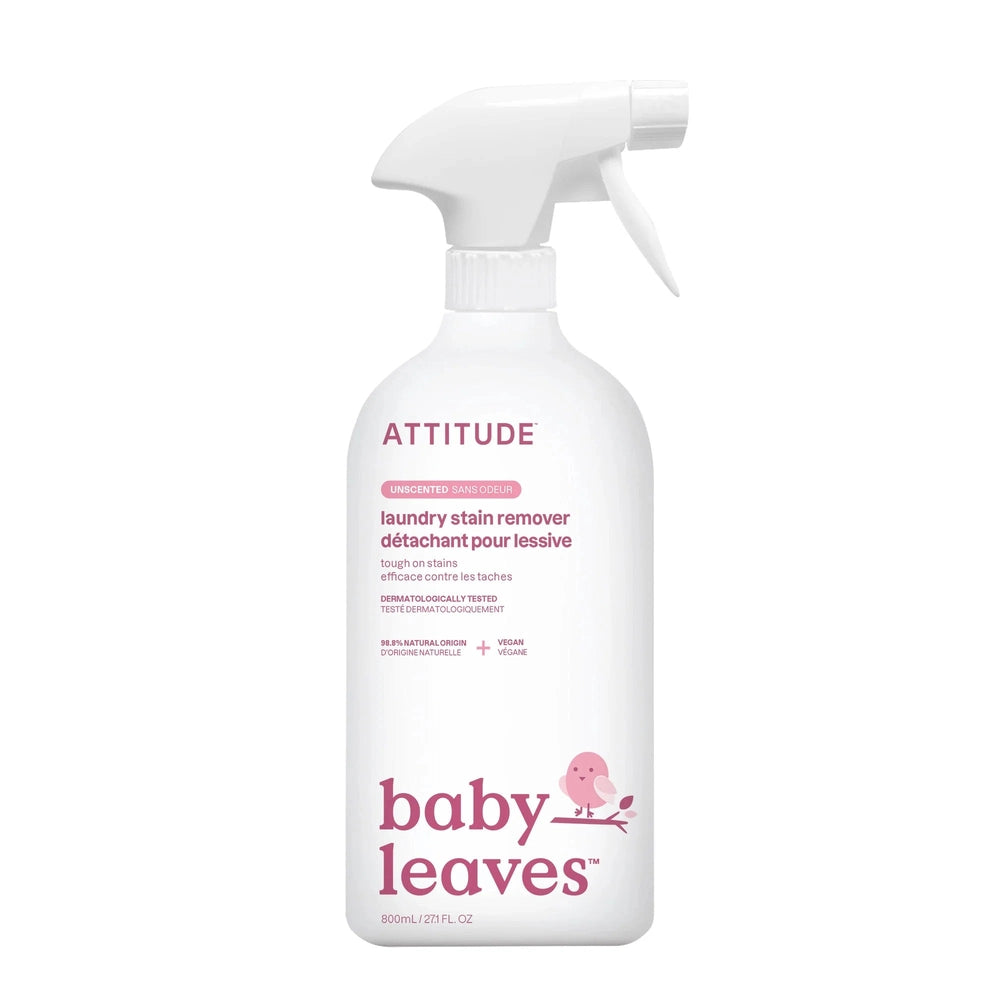 ATTITUDE laundry stain remover unscented spray bottle, 800 ml with pink label