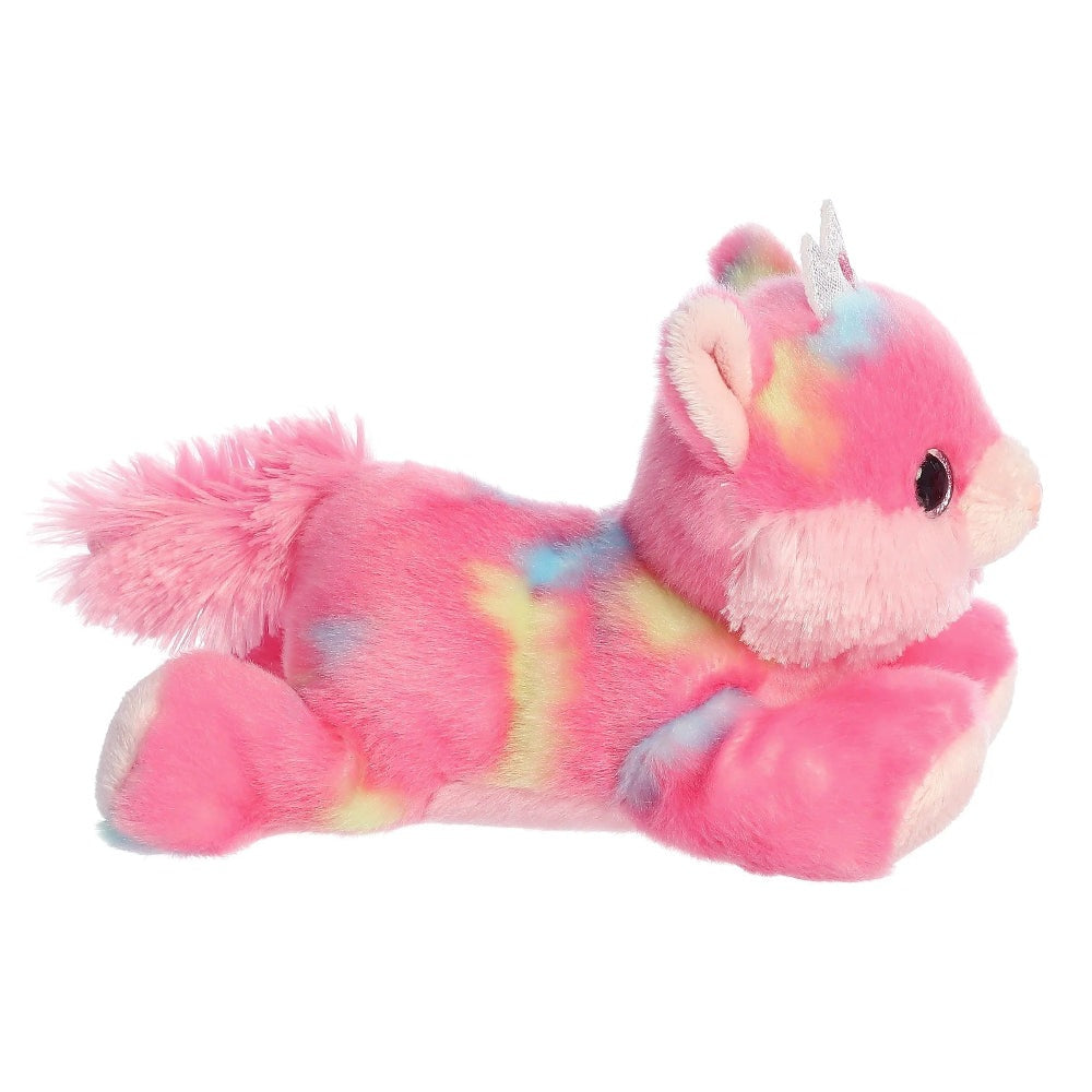 Aurora Princess Frutti Kitty stuffed animal, pink rainbow plush with pastel mane and horn
